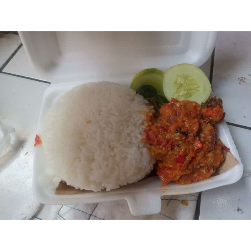 

nasi ayam penyet sambal dower
