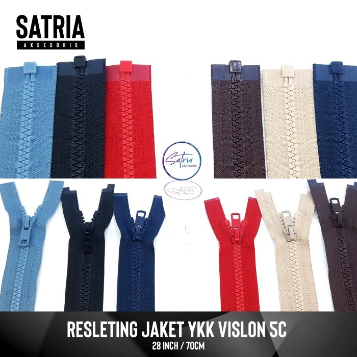 RESLETING ZIPPER JAKET YKK VISLON 70CM (28 INCH) RIT JAKET YKK 5C / RESLETING JAKET PLASTIK