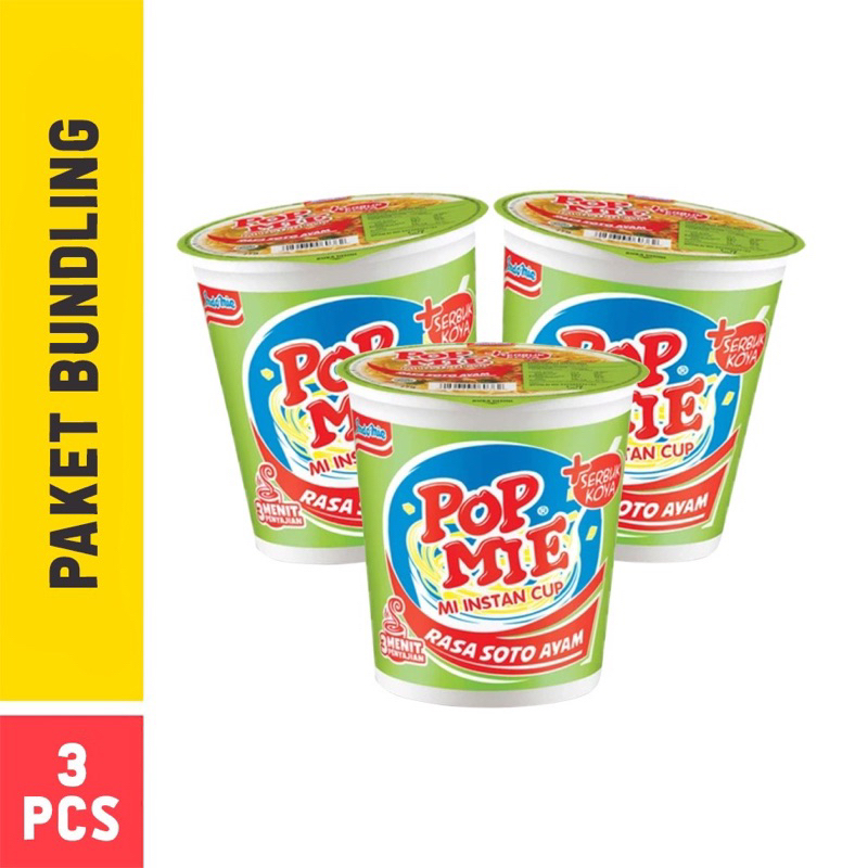 

Pop Mie Kuah Rasa Bakso 75g (paket isi 3biji)