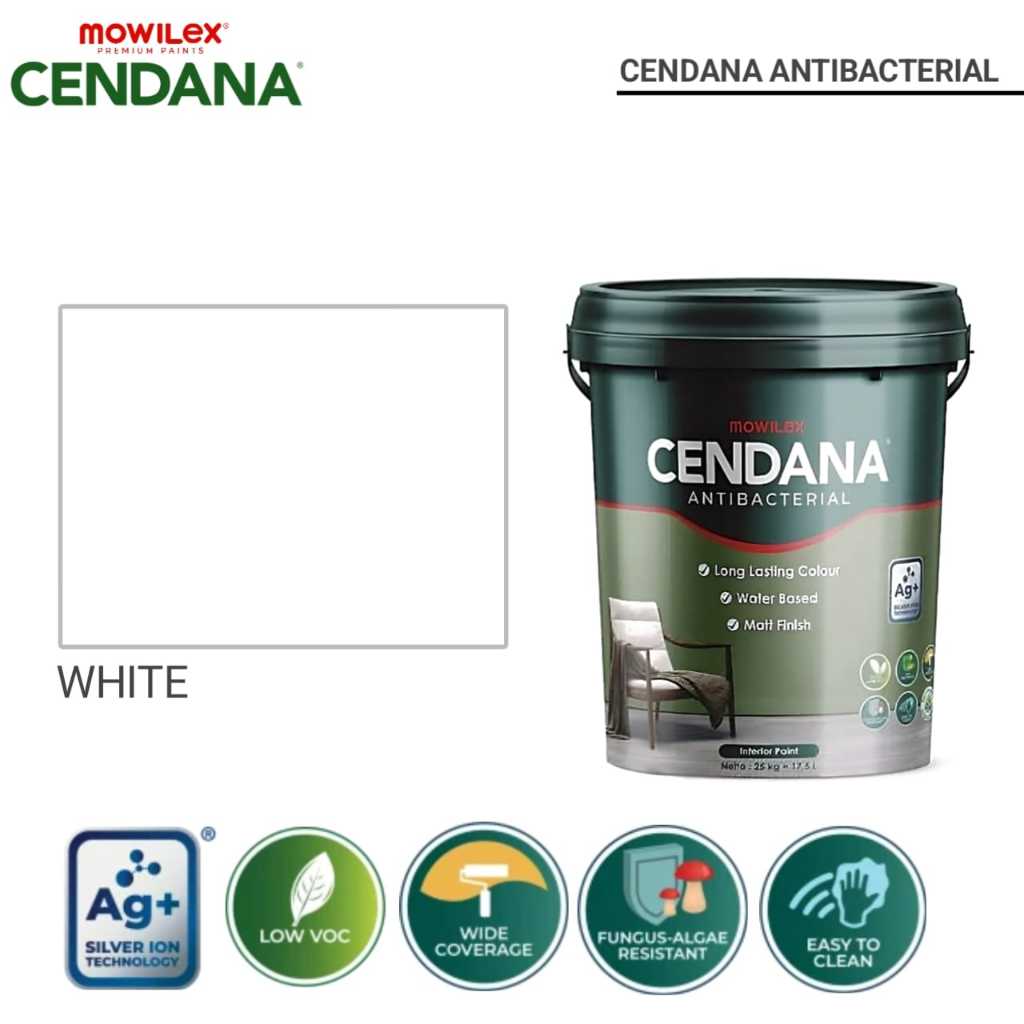 CAT MOWILEX CENDANA ANTIBACTERIAL 25KG WHITE WB1999