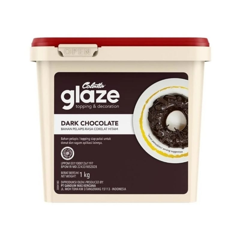 

glaze coklat dark collata 1kg - bahan pelapis rasa coklat 1kg