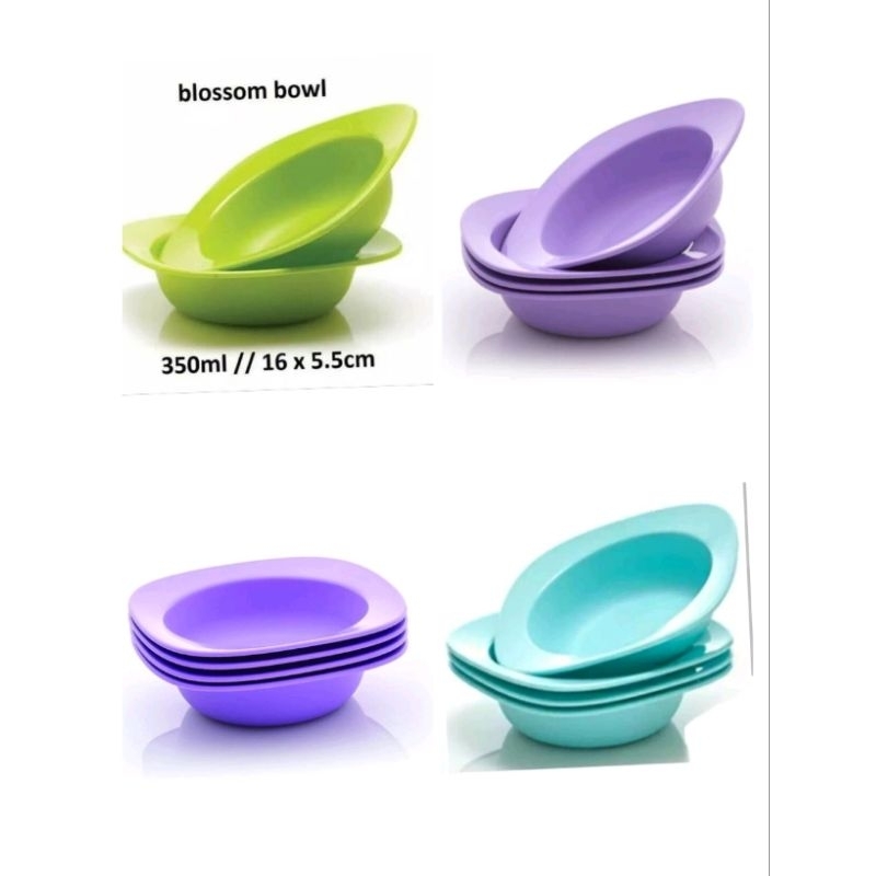 Tupperware Lilly blossom Bowl 350ml ecer 1pcs bloosom / blossom bowl hijau ungu biru mangkok