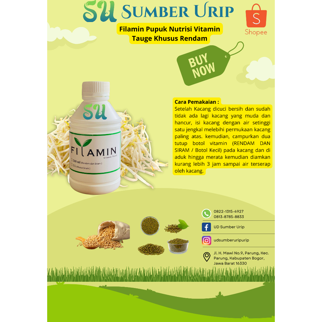 Filamin Pupuk Nutrisi Vitamin Tauge Khusus Rendam 500ml