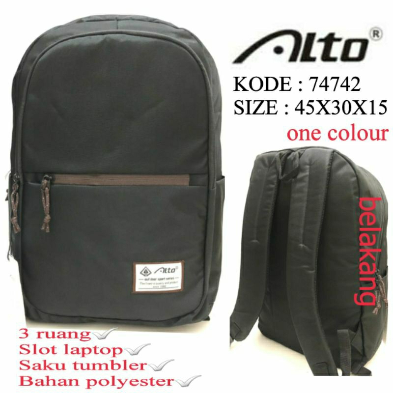 Tas Sekolah Ransel Original Alto 74742 Warna Hitam | Ransel Alto Termurah Terbaru