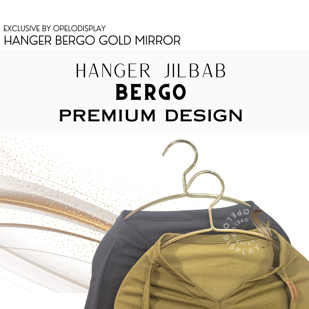 HANGER ELIZAH JILBAB BERGO PREMIUM WARNA GOLD ASLI GANTUNGAN BERGO MEWAH GOLD HANGER KERUDUNG MIRROR