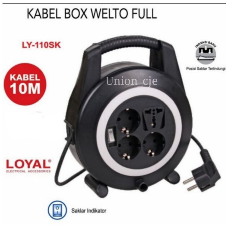 Kabel Rol WELTO 10 meter  + Saklar Loyal LY110SK & LY110