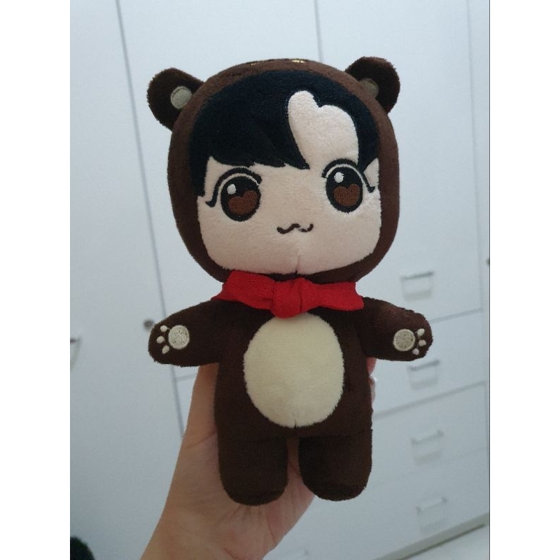 Boneka BTS Jeon Jungkook Kostum Beruang Fanmade Korea Rare Plushie Cooky Bear 쿠키베어