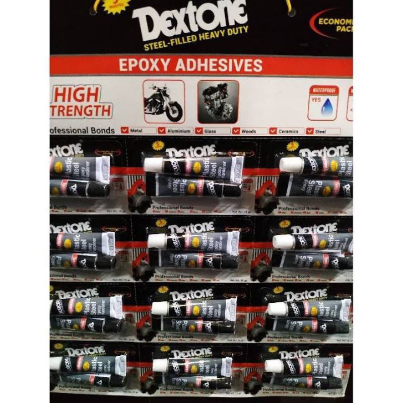 LEM DEXTONE EPOXY 12 GRAM / LEM BESI HITAM PUTIH  / LEM EPOXY BESI