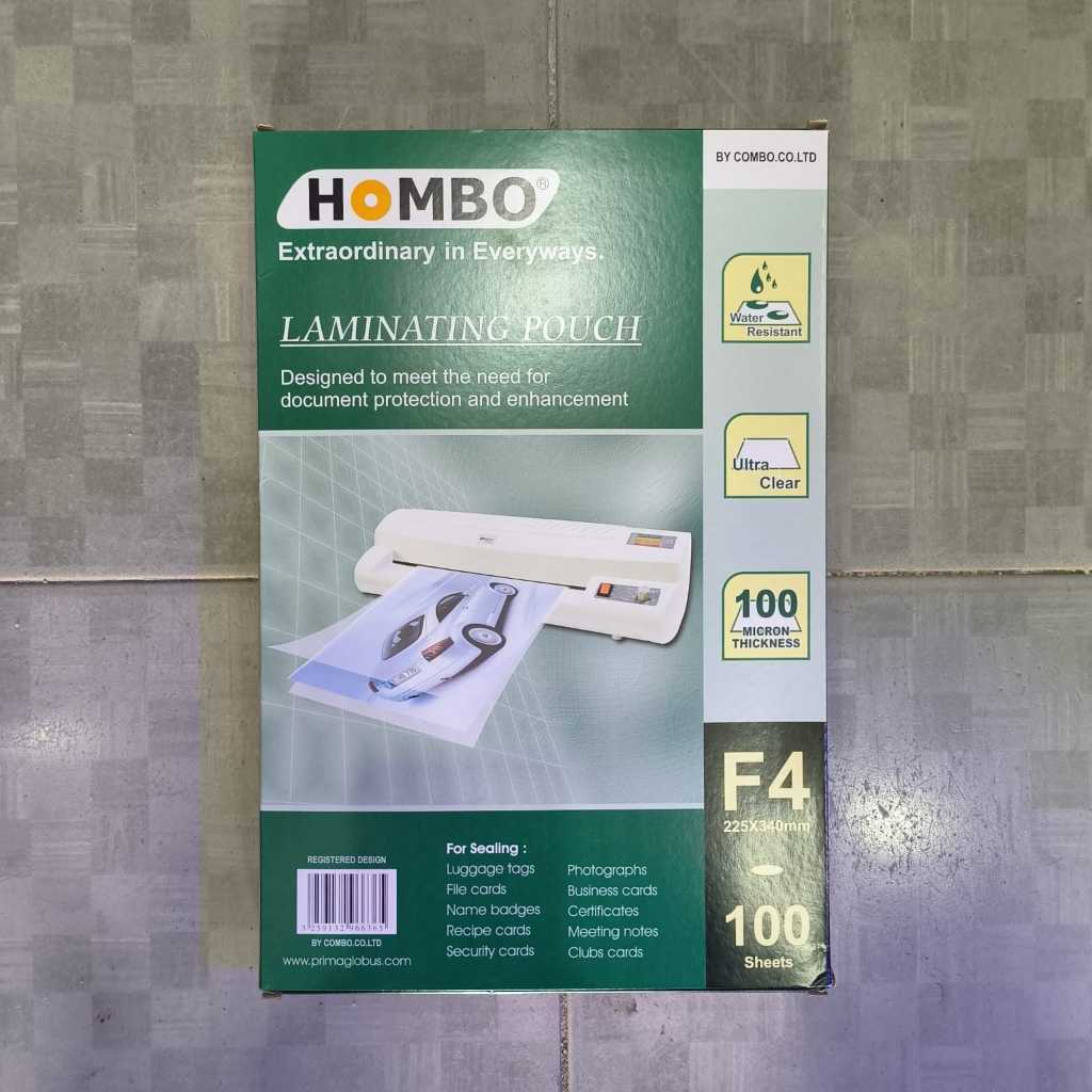 

Laminating Film Ukuran F4 Hombo (isi 100 lembar)