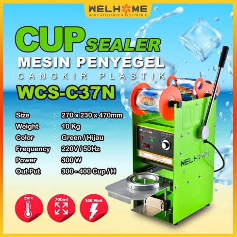 Welhome Manual Cup Sealing Machine/Mesin Press Gelas Plastik WCS 37