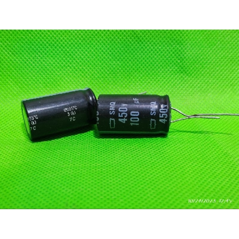 kapasitor capasitor elco elko 100uf 450v 100 uf 450 volt original