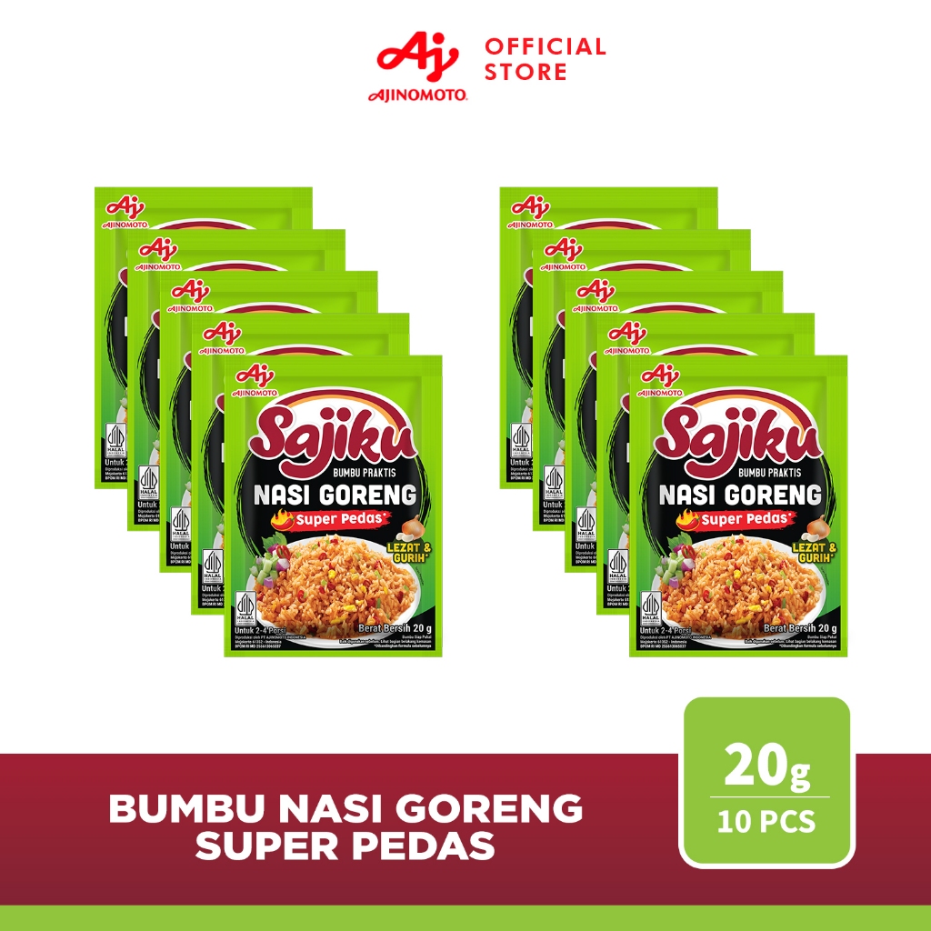 

Sajiku® Bumbu Praktis Nasi Goreng Super Pedas 20gr (10 pcs)