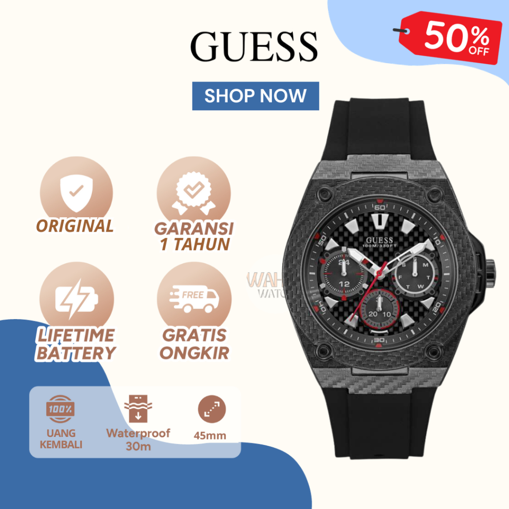 [ORIGINAL]-[COD] ✅ Jam Tangan Analog Guess Pria W1048G2 Watch Gc [BERGARANSI]