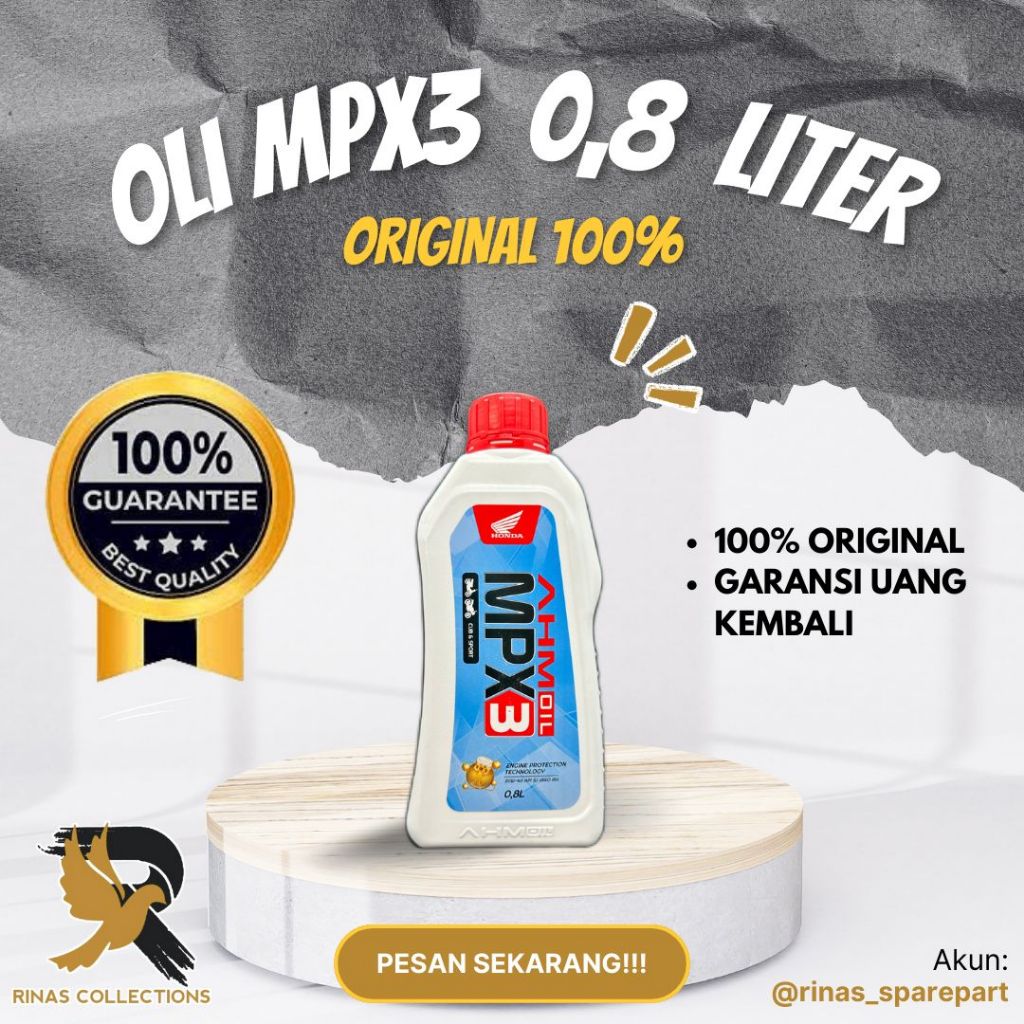 OLI MESIN MOTOR AHM MPX3 / MPX 3 / MPX-3 20W-40 800ML ORIGINAL
