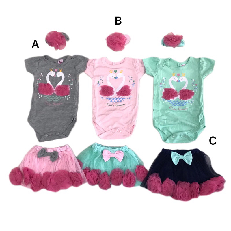 Baju kaos jumper bayi cewek set rok kodok suspender bayi baby cewek jalan lucu adem set bando bendo 