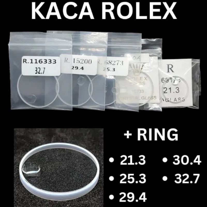 kaca jam tangan rolex+ ring berkualitas