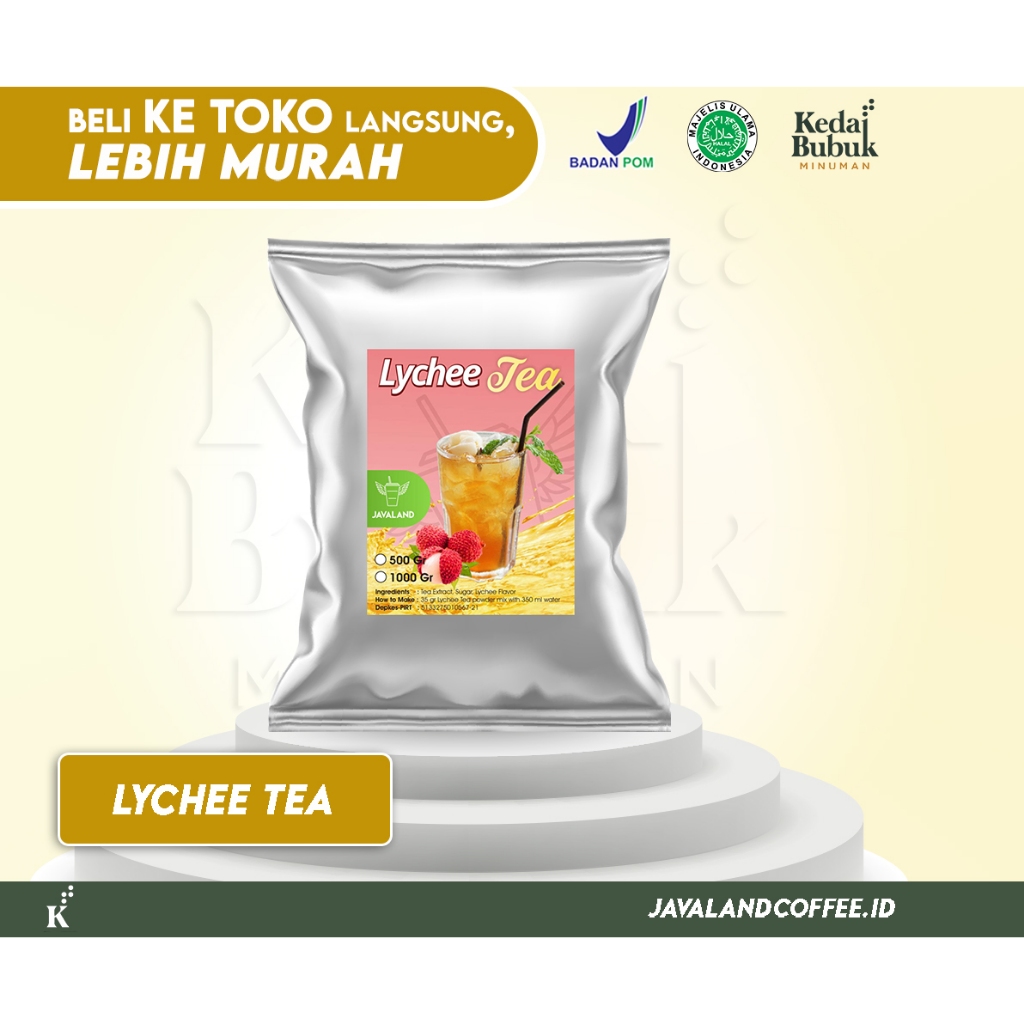 

RB22 Javaland Bubuk Minuman Varian Tea / Teh 1Kg Rasa: Lemon Tea, Lychee / Leci Tea, Strawberry Tea,