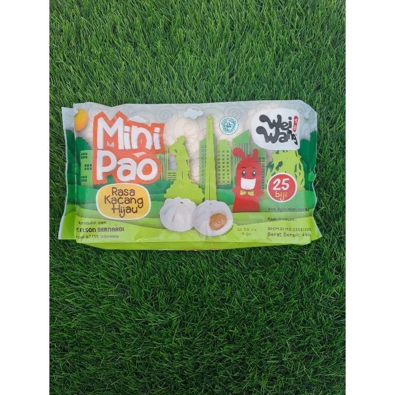 

weiwang pao mini, rasa coklat,kacang hijau ,ayam, isi 25 biji