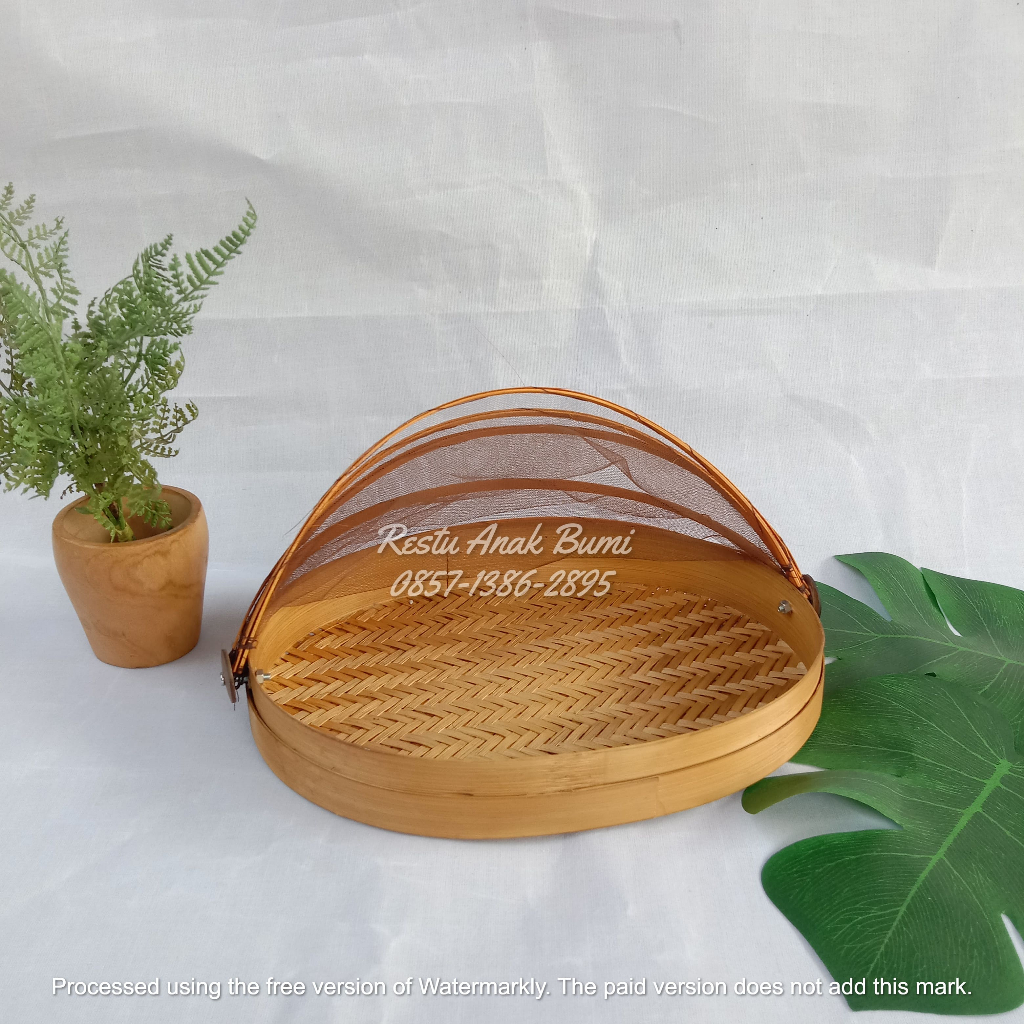 Tudung Saji Oval Datar |Wadah Saji|Makanan|Hampers|Serahan|Parcel Buah|Bingkisan|Gorengan | Anyaman 