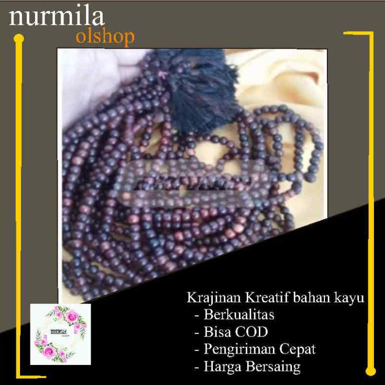 tasbih kayu galih asem asli tasbih kayu bertuah tasbih 99 tasbih murah