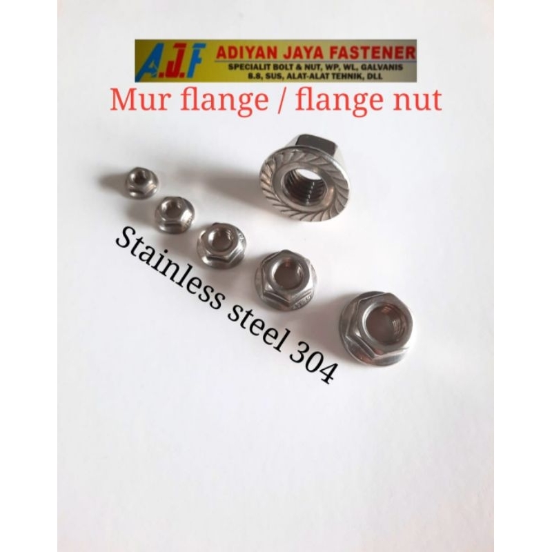 Mur Flange Stainless 304 ( M.4X0,7 KUNCI-7 )-( M.5X0,8 KUNCI-8 )- (M.6X1,0 KUNCI-10 )