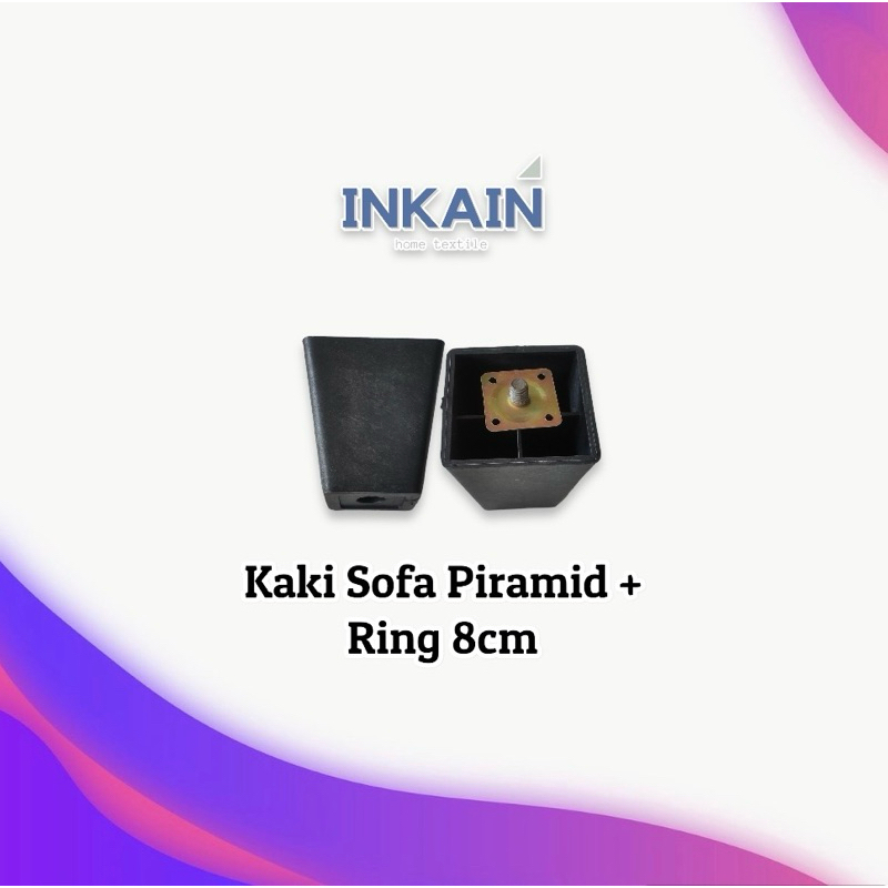 Kaki Sofa Piramid 8cm / Kaki Sofa Plastik Pyramid Dengan Baut dan Ring