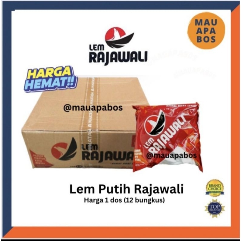 Lem Putih Rajawali 1 dus isi 12 bungkus / Lem PVAC Rajawali