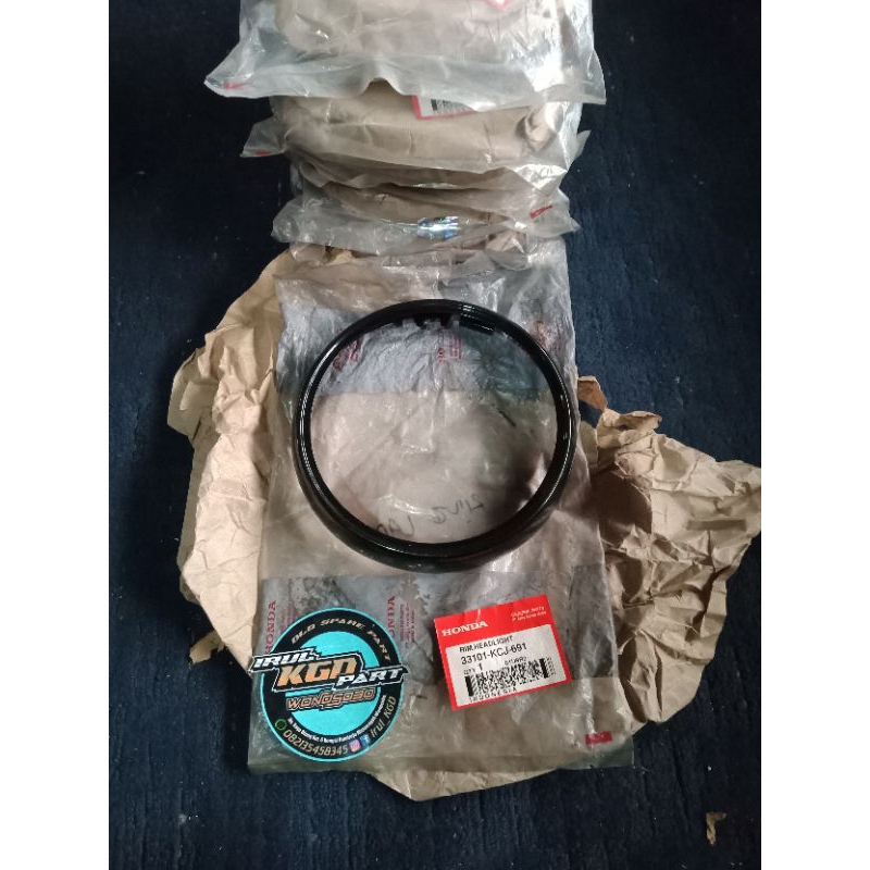 RIM LAMPU HONDA TIGER OLD HITAM/TILAS/TILAM ORIGINAL RIM, HEADLIGHT 33101-KCJ-691