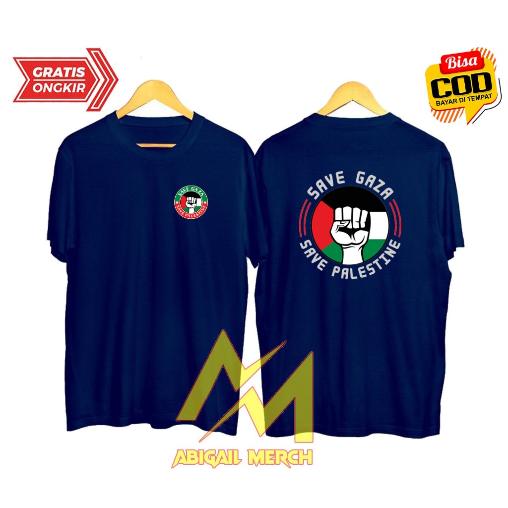 BAJU PRIA DEWASA KAOS PRIA WANITA KAOS DISTRO LOGO SAVE PALESTINE