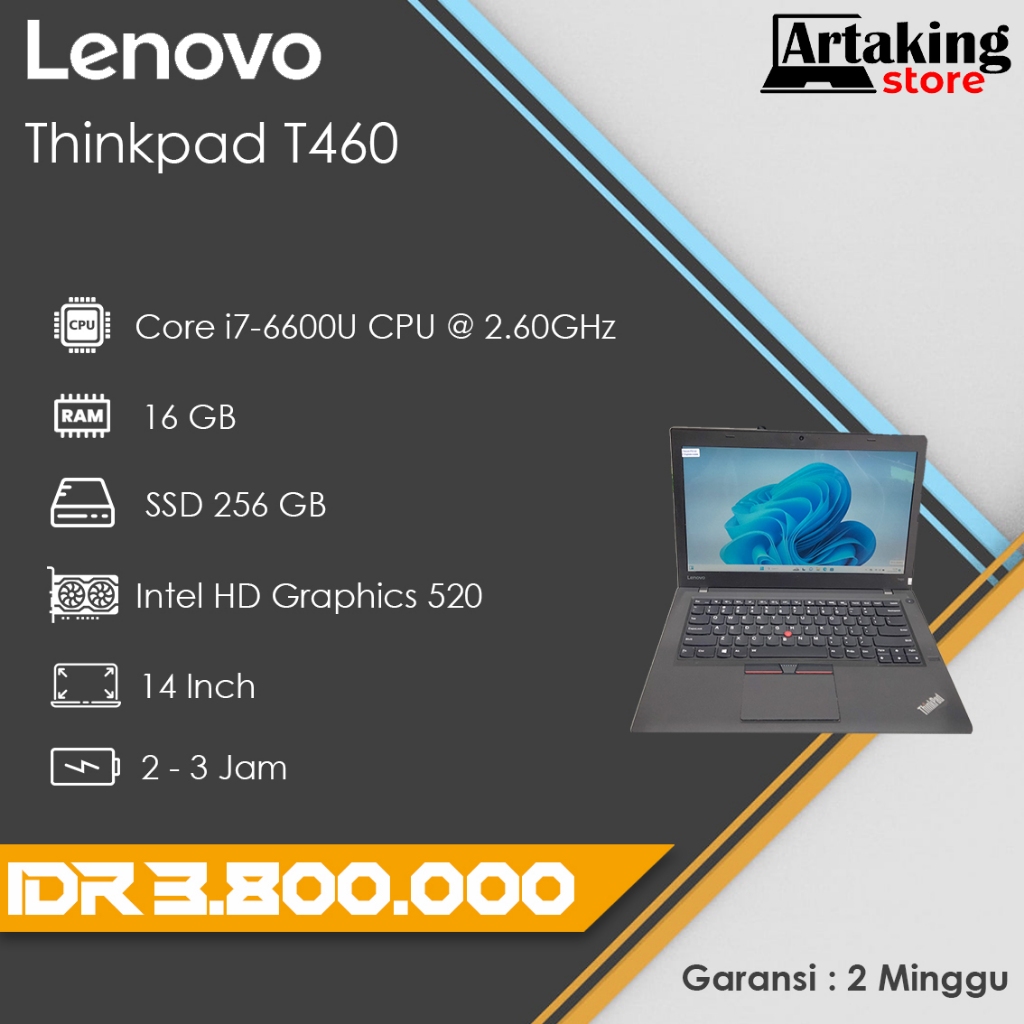 Lenovo Thinkpad T460 - Core i7 - Ram 16 gb