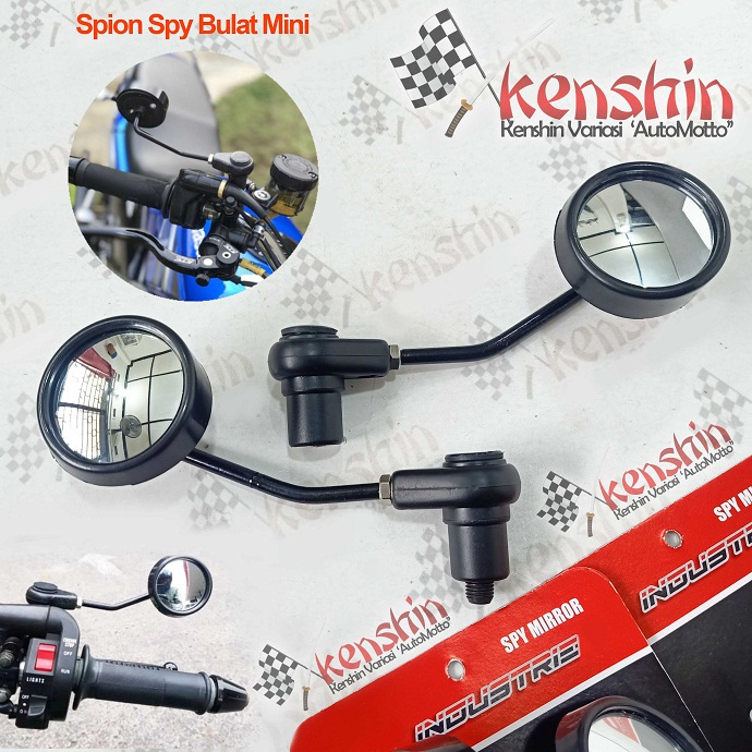 Kaca Cermin Spion Sepeda Motor Bulat Cembung Mini Spy Retro Klasik Universal Yamaha Xmax Nmax Aerox 