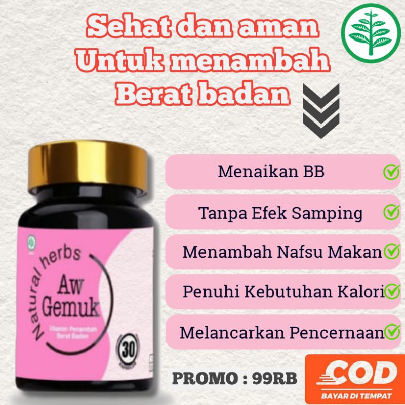 Weight Herba Penggekuk Badan Original//Aw Gemuk Penggemuk Badan