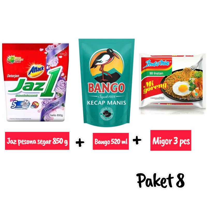 

Paket 8 Sembako Attack Jaz1 Kecap Bango Indomie Goreng