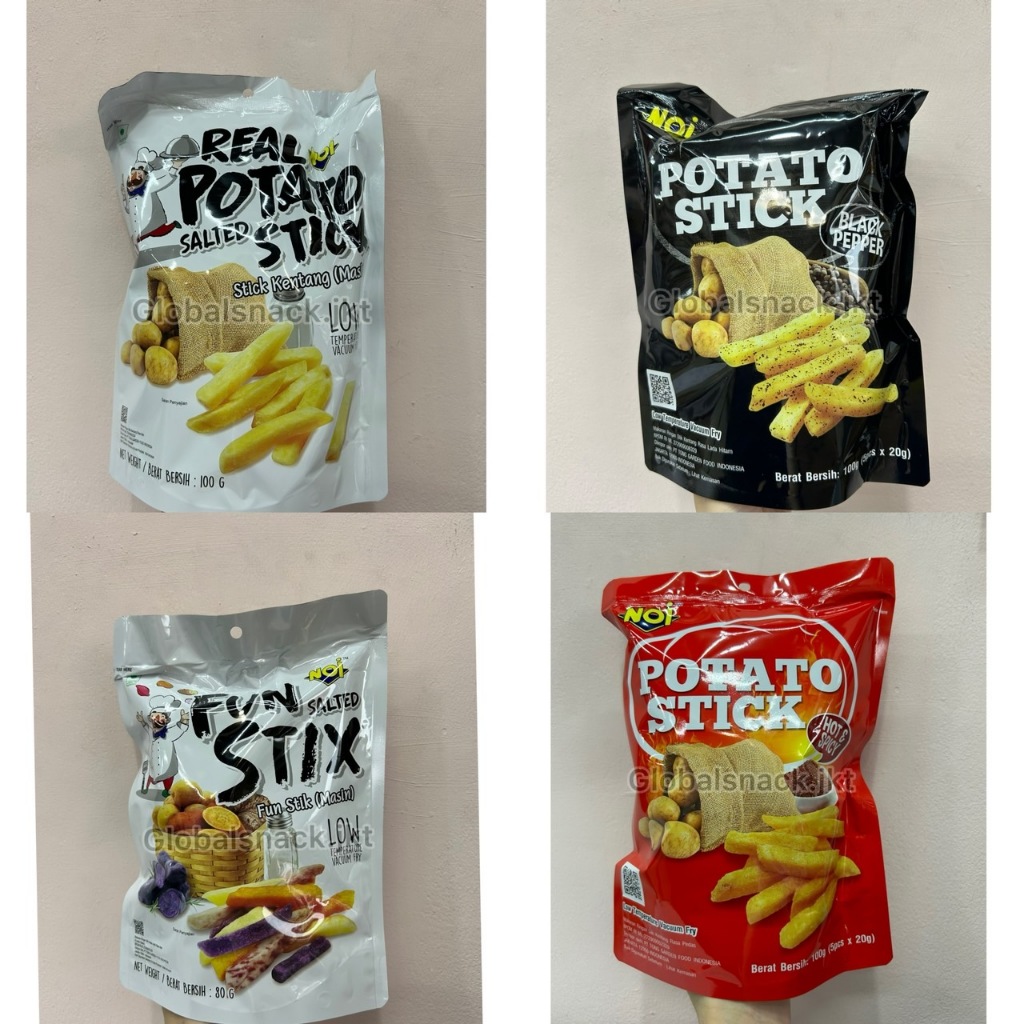 

NOI REAL POTATO STICK SALTED / FUN STIX HOT & SPICY / BLACKPEPPER