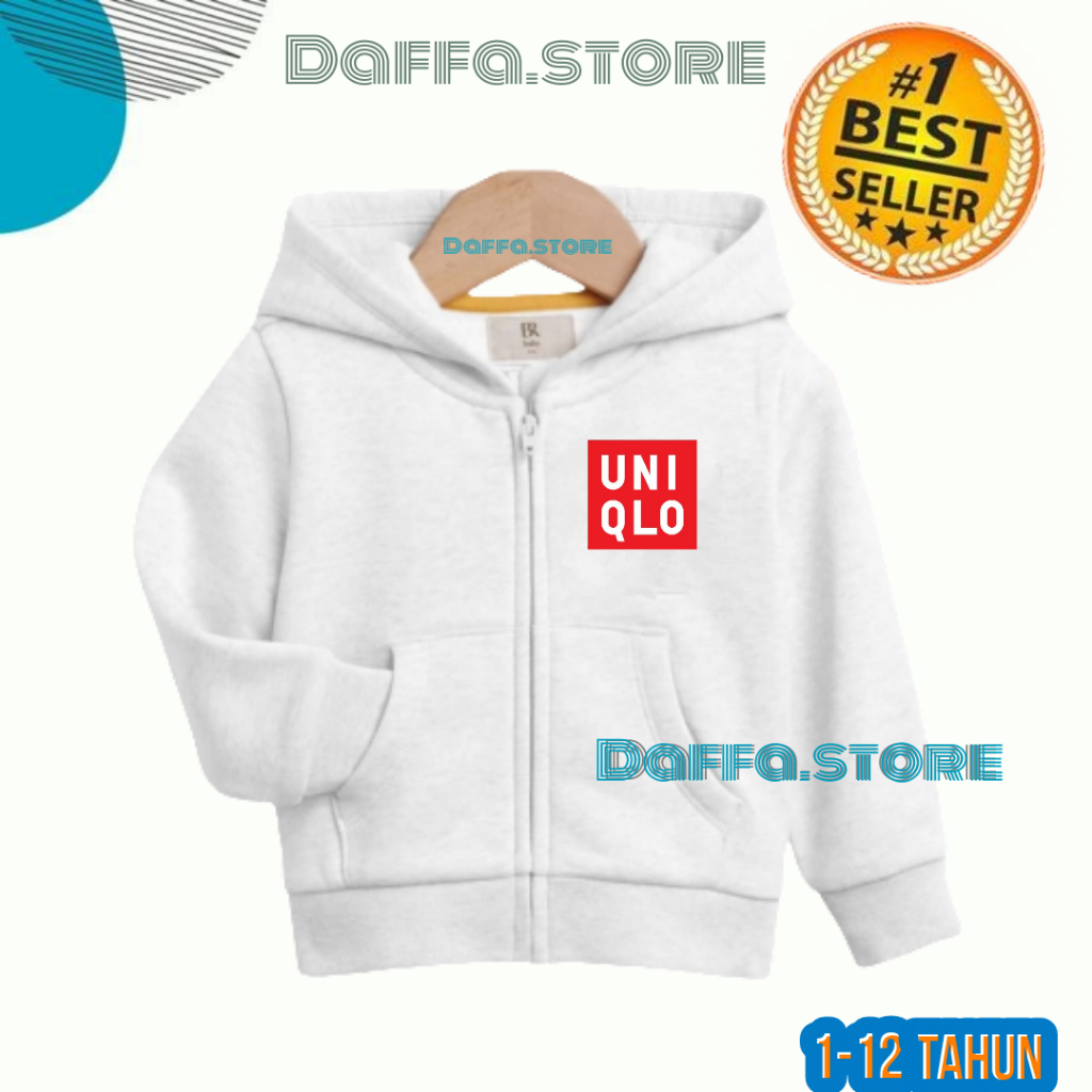 jaket hoodie anak UNIQLO laki laki perempuan model zipper terbaru umur 1 2 3 4 5 6 7 8 9 10 11 12 ta