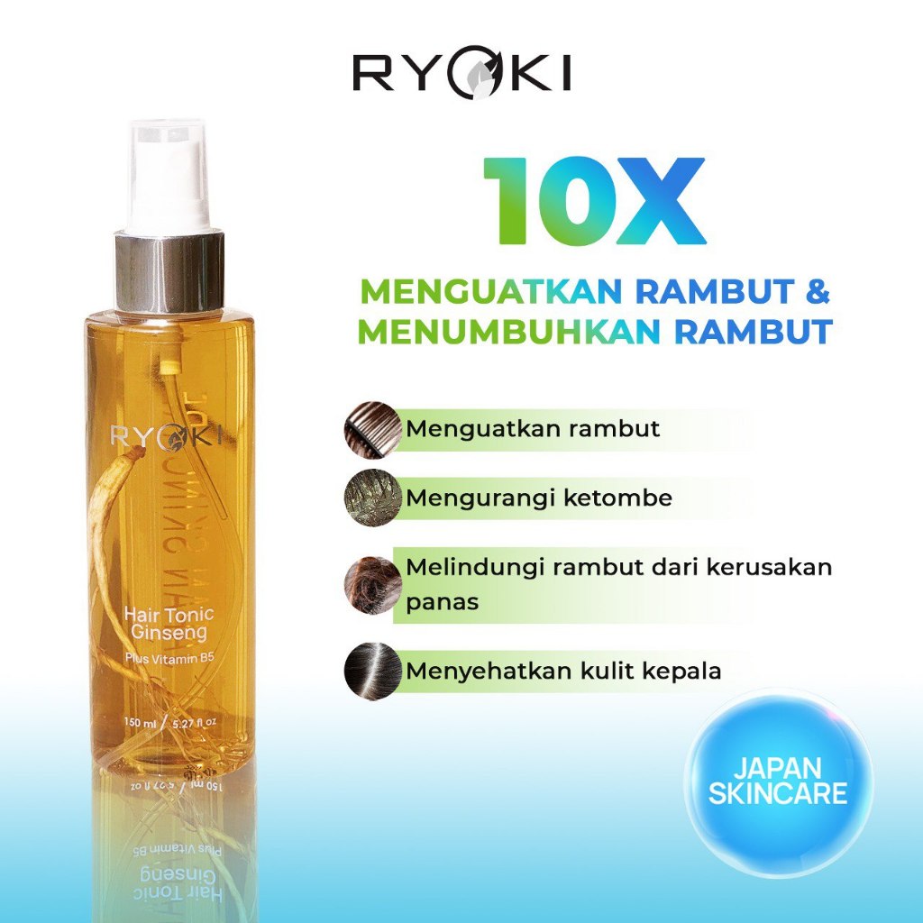 Ryoki Hair Tonic Gingseng Vitamin Penguat Rambut Ryoki