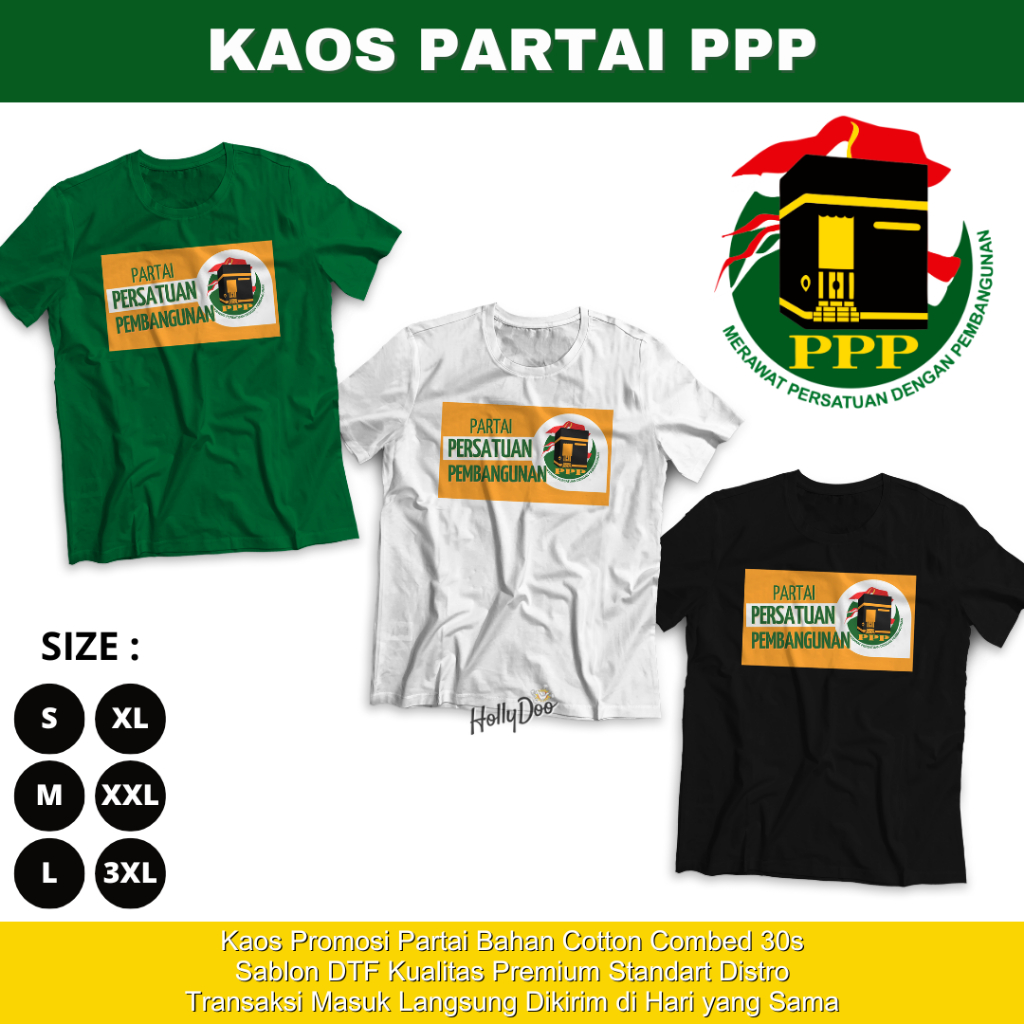 Kaos Partai PPP Baju Desain Partai Kekinian Kampanye Pemilu