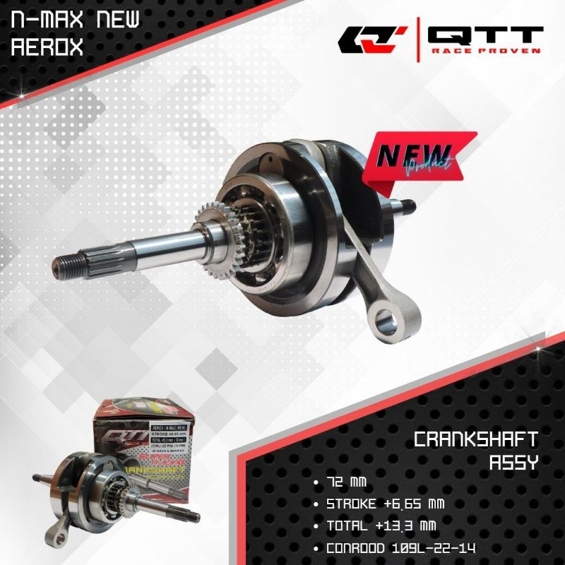 Crankshaft Kruk As QTT Nmax New Aerox Stroke +13.3mm Total 72mm