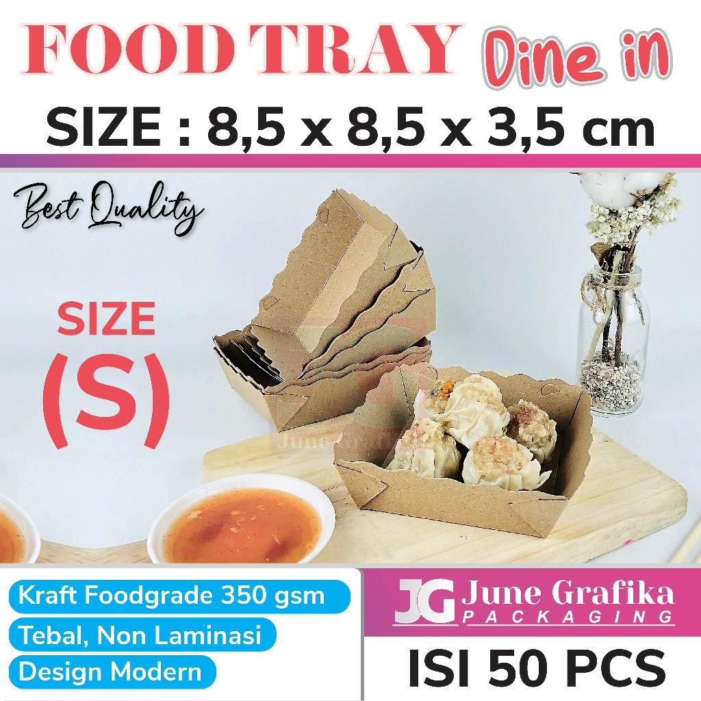ISI 50 pcs Paper Food Tray / Alas Tempat Makan / Tempat Makan Kentang Sosis Burger
