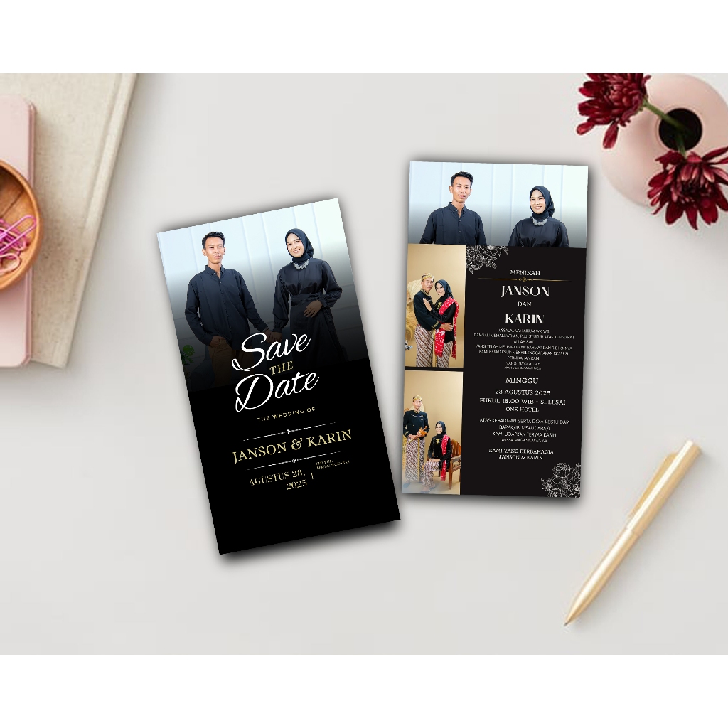Undangan pernikahan foto mewah single hardcover