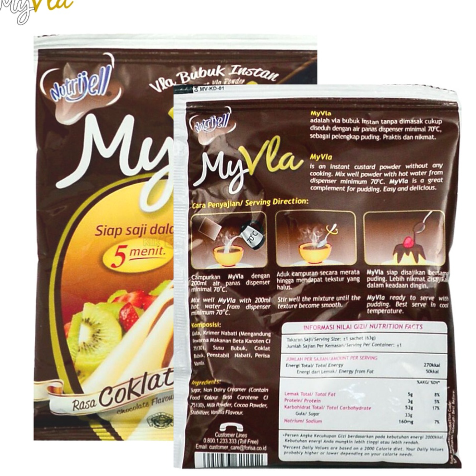 

☍✭✽ My Vla Bubuk 1 Box Isi 6 Sachet Instan Vanila Coklat