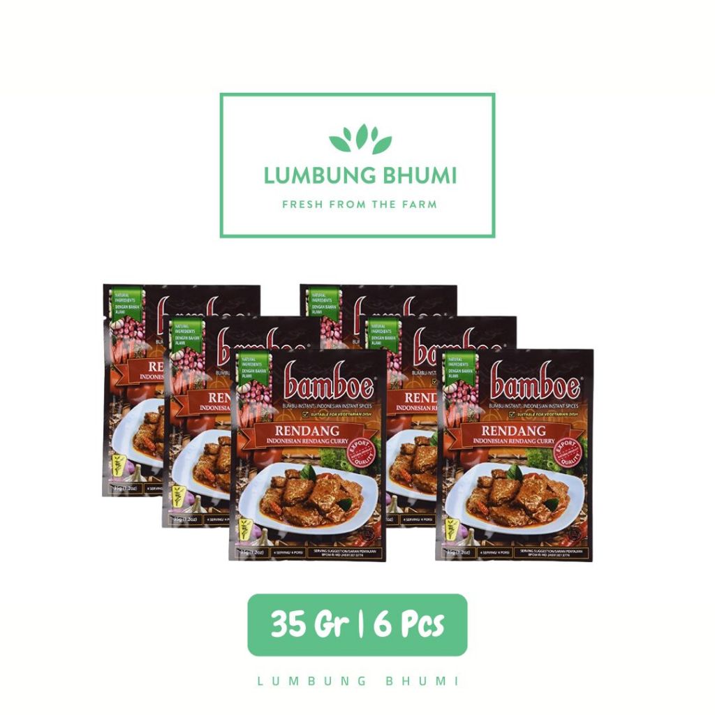 

BAMBOE Bumbu Rendang 35 Gr Grosir 1 Pcs - Lumbung Bhumi