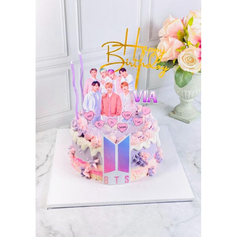 

kue ulang tahun anak birthday BTS topper cake