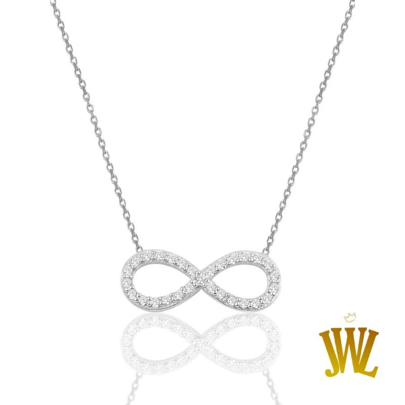 Jewellant - Kalung Perak Tanpa Batas, Kalung Wanita Perak Silver 925 Asli, Infinity Necklace