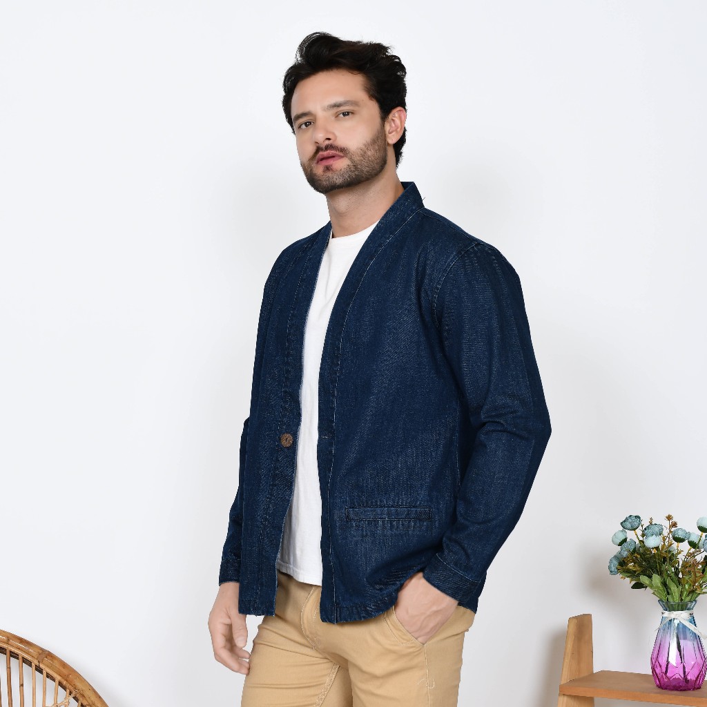 CARDIGAN JEANS PRIA/OUTER JEANS PRIA/CARDIGAN OUTER TERBARU TERMURAH