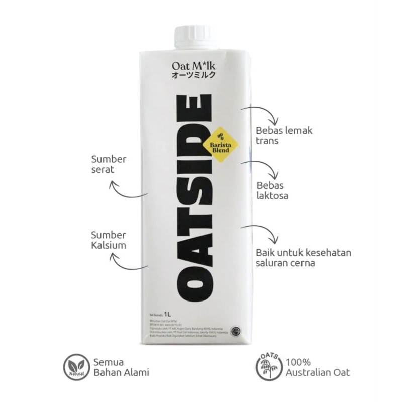 

Oatside Barista Blend 1L | Susu Gandum