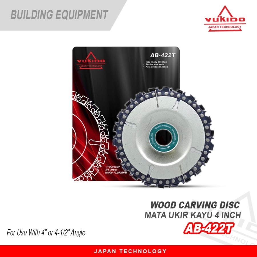 YUKIDO Wood carving disc/Mata gergaji gerinda chainsaw 4"potong ukir