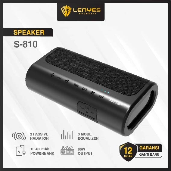 Wireless Bluetooth Speaker Lenyes S810 80W Ultra Bass Stereo Sound Ori