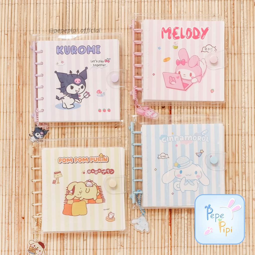 

Buku Binder 6 Ring Sanrio 13 x 13 Transparan PVC Notebook Journal Jurnal Jurnaling