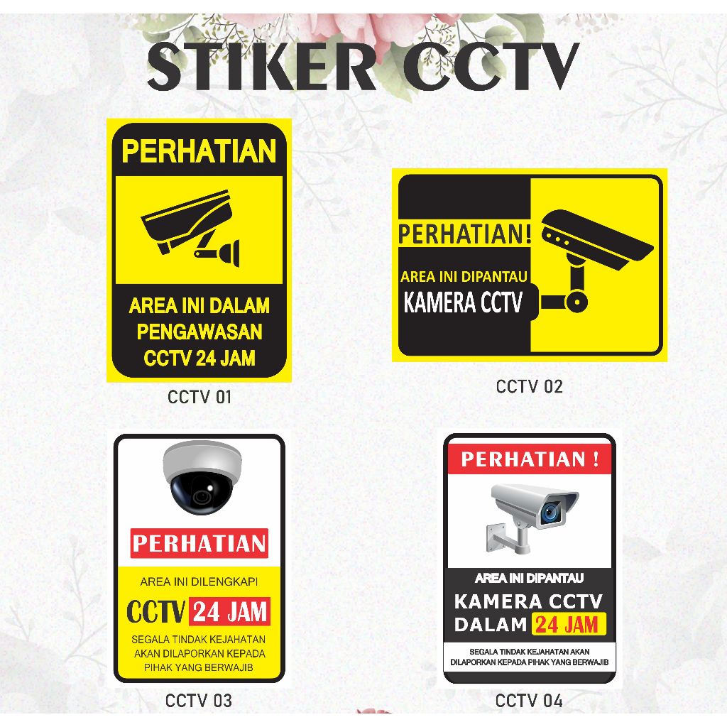 

Stiker untuk CCTV / Stiker CCTV 24 jam / Stiker Sign Kamera CCTV 24 Jam
